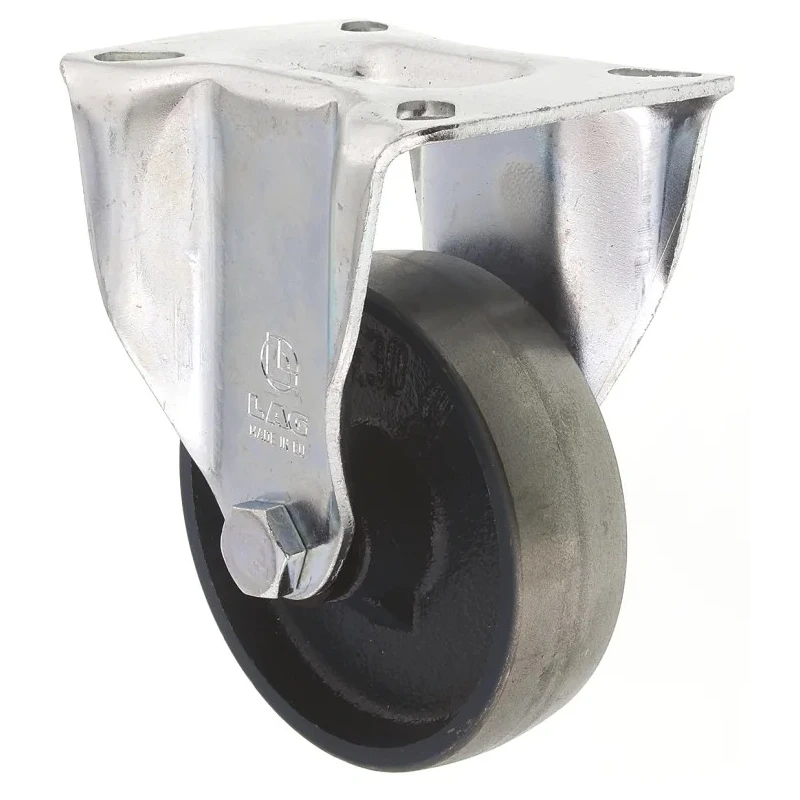 LAG Heavy Duty Fixed Castor with Cast Iron Wheel 450 kg Capacity, 100 mm Diameter 1090