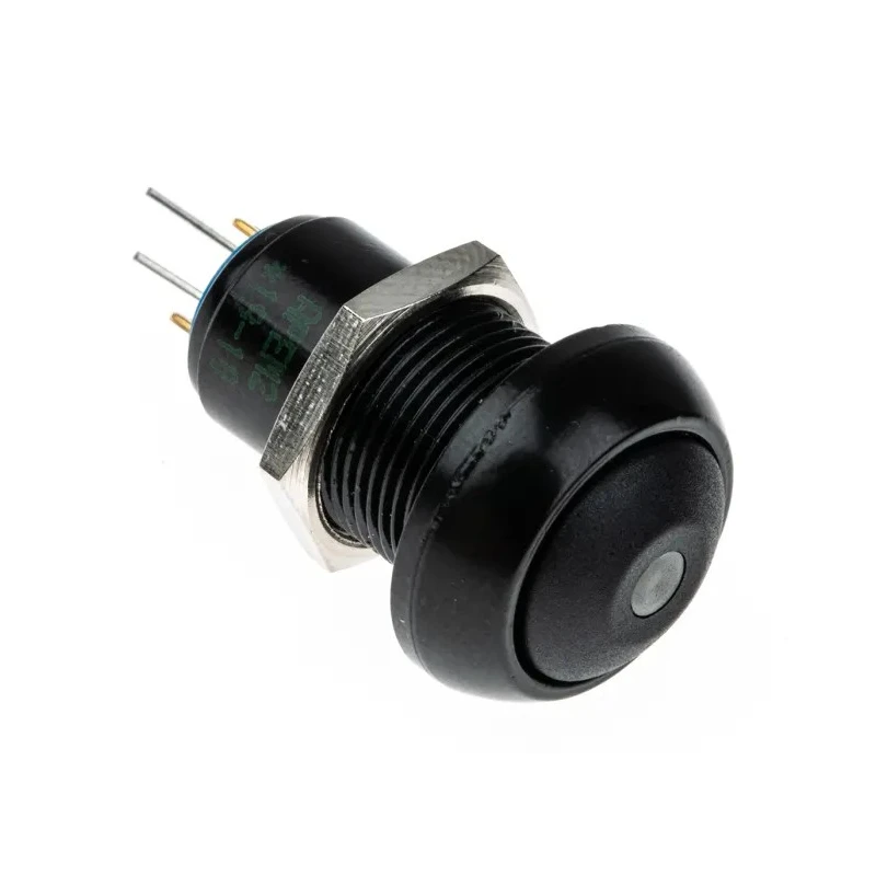 APEM IP Series Illuminated Miniature Push Button Switch, Latching, Panel Mount, 13.6 mm Cutout, SPST, Green LED IPR1SAD2LOG