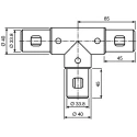 Rose+Krieger Aluminium 90° Connector for Strut Profile 40 mm, Compatible with Round Tube Size 40 mm 11403423025