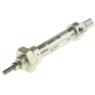 SMC 10 mm Pneumatic Piston Rod Cylinder Aluminium Alloy Body, Single Acting, Rubber Cushioning, Both Ends Tapped C85N10-10S