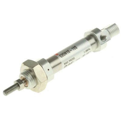 SMC 10 mm Pneumatic Piston Rod Cylinder Aluminium Alloy Body, Single Acting, Rubber Cushioning, Both Ends Tapped C85N10-10S