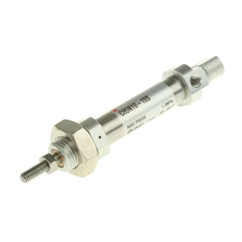 SMC 10 mm Pneumatic Piston Rod Cylinder Aluminium Alloy Body, Single Acting, Rubber Cushioning, Both Ends Tapped C85N10-10S