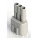 EDAC 3-Pole Wire to Wire Connector Cable 10A 300V Brass and Phosphor Bronze Contacts Polybutylene 572-003-000-100