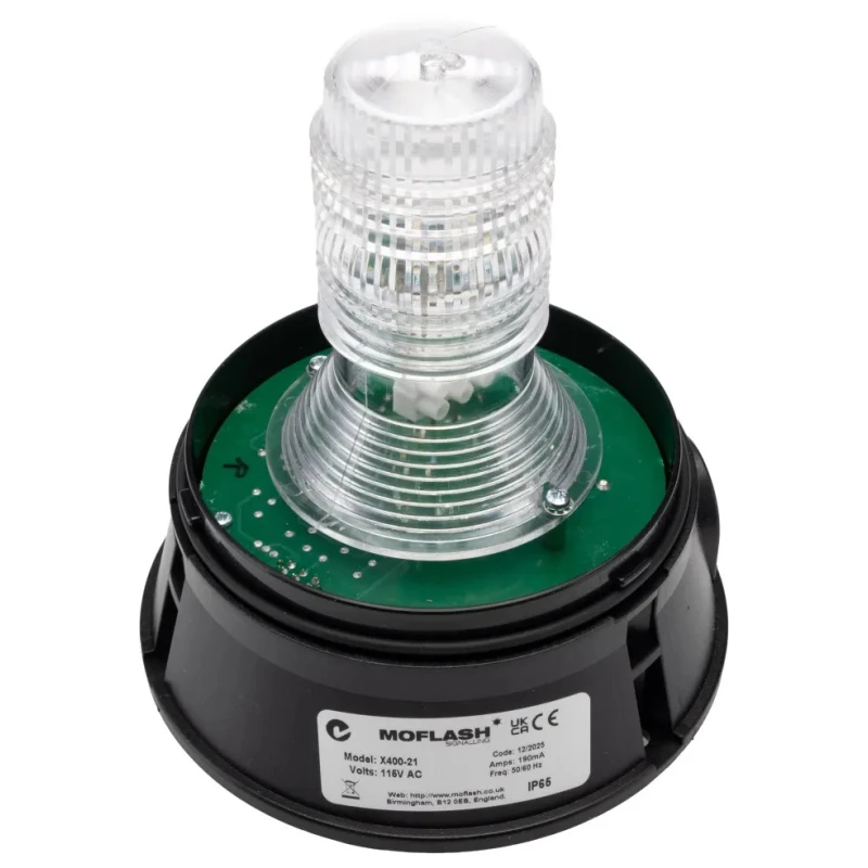 Moflash X400 Series Amber Blue Clear Xenon Beacon 115V AC Flashing Surface Wall IP65 X400-21RS