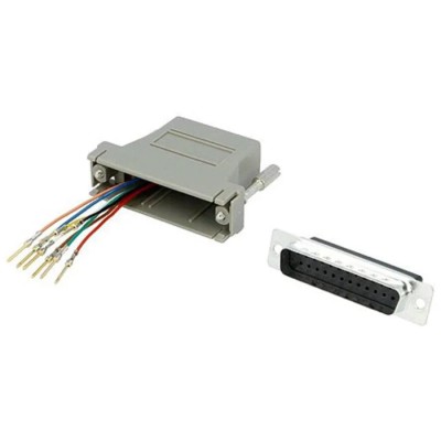 MH Connectors D-Sub Adapter 25-Way Male to RJ45 Female, Straight Cable Mount DA25-PMJ8-LG-K