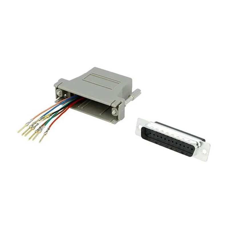 MH Connectors D-Sub Adapter 25-Way Male to RJ45 Female, Straight Cable Mount DA25-PMJ8-LG-K