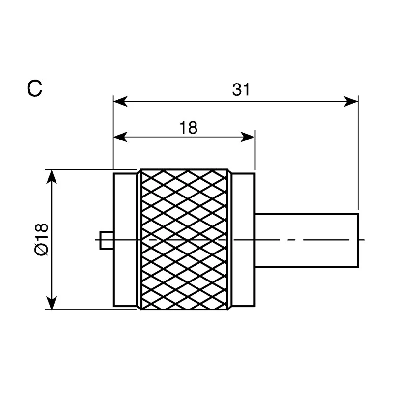 Telegartner UHF Series Coaxial Connector Cable Male UHF, 50 Ω, Straight Body Crimp J01040A0001