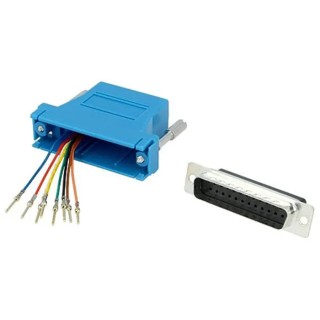 MH Connectors D-Sub Adapter 25-Way DA-25 Shell Size Female to Female RJ45 Connector Straight Orientation DA25-SMJ8-B-K