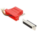 MH Connectors D-Sub Adapter 25-Way D-Sub Female to Female RJ45 Connector, Straight, Nickel Plated DA25-SMJ8-R-K