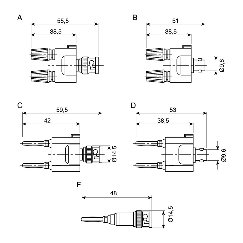 Telegartner Connector Adapter with Copper Nickel Lead Alloy Contacts and Gold Over Nickel Plated J01008A0620