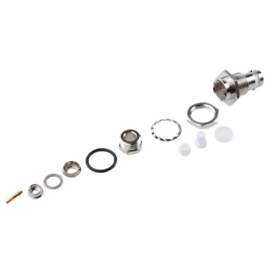 Telegartner BNC Series Coaxial Connector Panel Mount Female BNC 50 Ω Straight Body Clamp J01001A1223