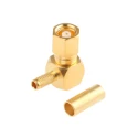 Telegartner SMC Series Coaxial Connector Cable Female SMC 50 Ω Right Angle Body Solder 12.2420.021