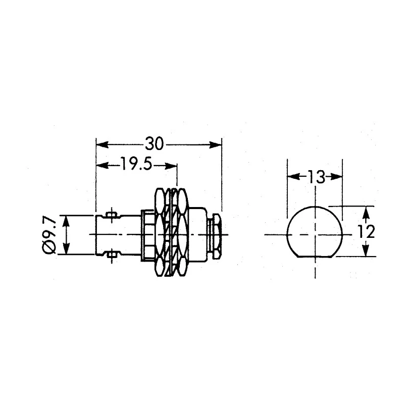 Telegartner BNC Series Coaxial Connector Panel Mount Female BNC, 50 Ω, Straight Body Clamp J01001A1319