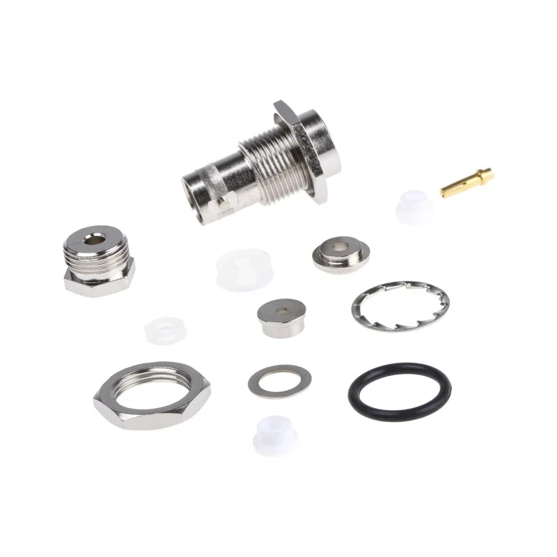Telegartner Coaxial Connector Panel Mount Female BNC 75 Ω Straight Body Clamp J01003A1327