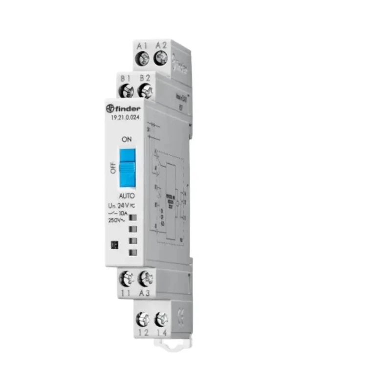 Finder 19 Series Electromechanical Interface Relay, DIN Rail Mount, 24V DC Coil, SPDT, 10A Switching Current 19.21.0.024.0000