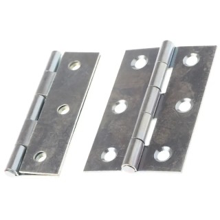 RS PRO Zinc Plated Steel Butt Hinge with Fixed Pin, Screw Fixing, 75 mm x 49 mm x 1.4 mm 436-5070
