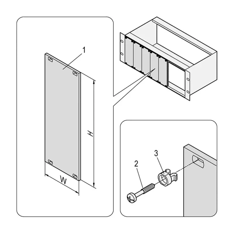 nVent SCHROFF Unpainted Aluminium Front Panel 3 U, 12 HP, 482.6 mm Length, 43.7 mm Width 20838116