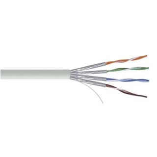 RS PRO Shielded Cat6a Ethernet Cable, 100 m Length, Grey PVC Jacket, Solid to Solid Conductors Cat6a