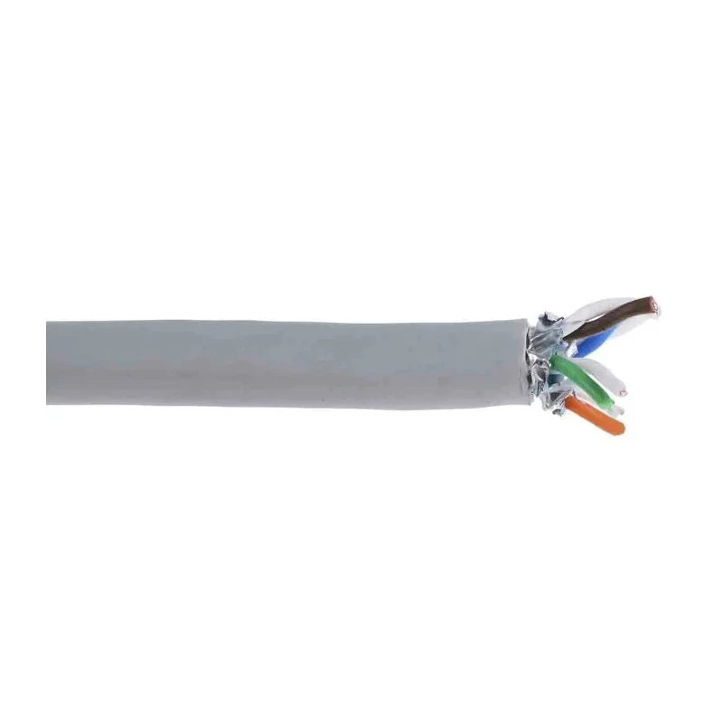 RS PRO Shielded Cat6a Ethernet Cable, 100 m Length, Grey PVC Jacket, Solid to Solid Conductors Cat6a