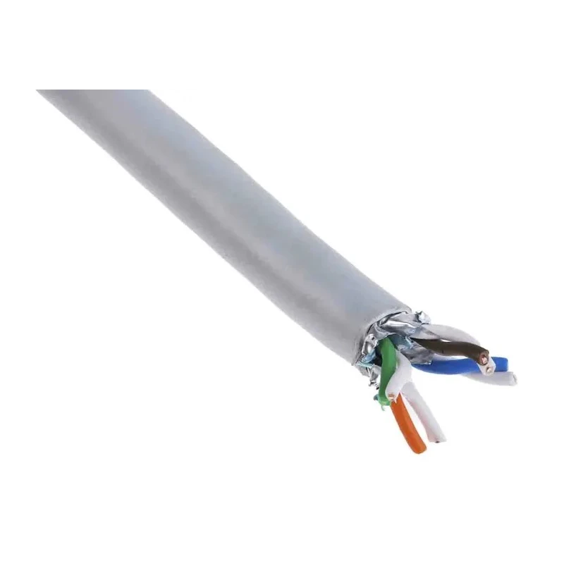 RS PRO Shielded Cat6a Ethernet Cable, 100 m Length, Grey PVC Jacket, Solid to Solid Conductors Cat6a