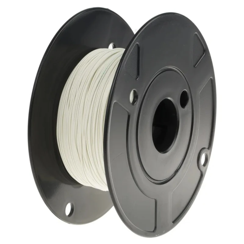 TE Connectivity White Polyalkene Jacket Hook Up Wire 22 AWG, 19 x 34 AWG Core Strands, 100 m, 600V, -65°C to M81044/12-22-9