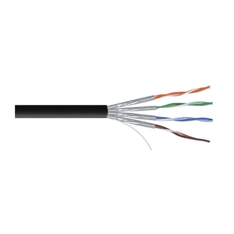 RS PRO Cat7a Ethernet Cable Solid Solid 100 m Black Shielded PVC Cat7a