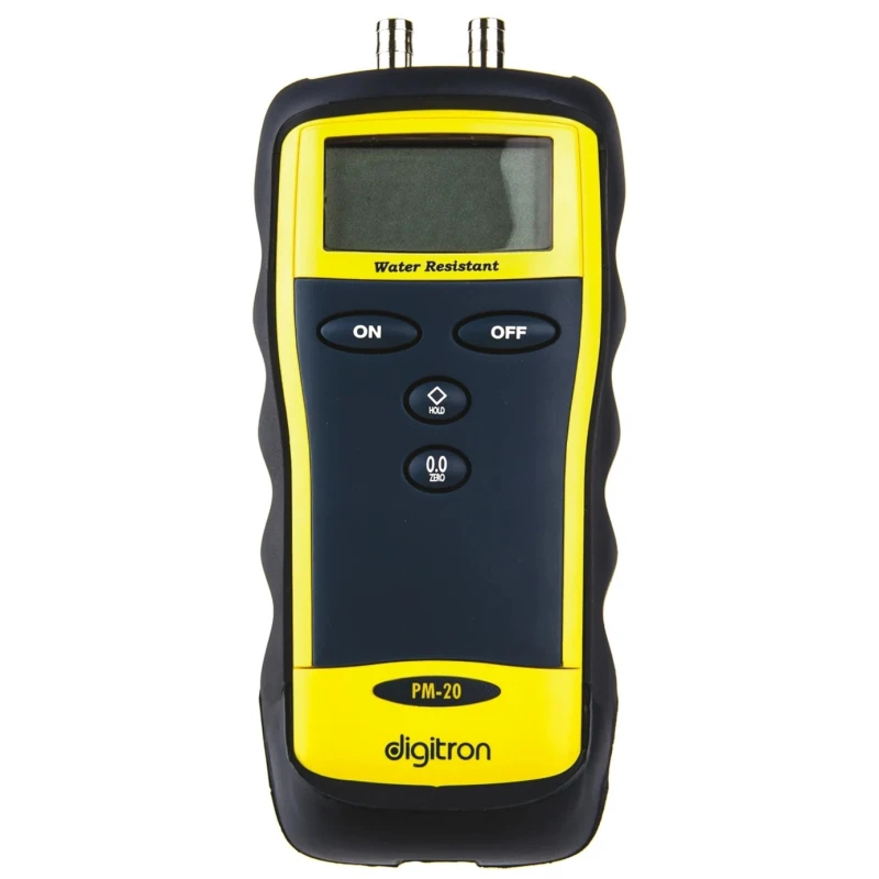 Digitron Differential Digital Pressure Meter 2 Pressure Ports IP67 0-130 mbar PM-20