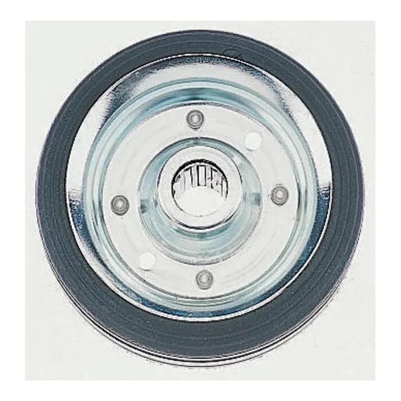Guitel Hervieu Rubber Trolley Wheel 200mm Diameter 50mm Width 250kg Load Capacity Steel Hub Roller Bearing 438-7806