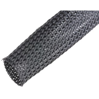 SES Sterling Expandable Braided Polyethylene Terephthalate Black Cable Sleeve 25m Length 19-32 mm Diameter 06240009010