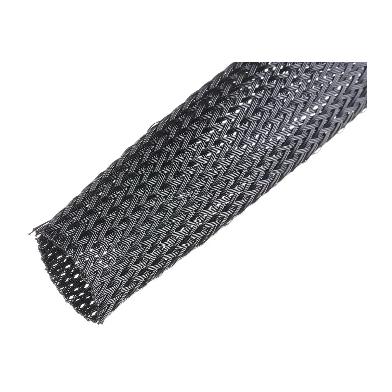 SES Sterling Expandable Braided Polyethylene Terephthalate Black Cable Sleeve 25m Length 19-32 mm Diameter 06240009010