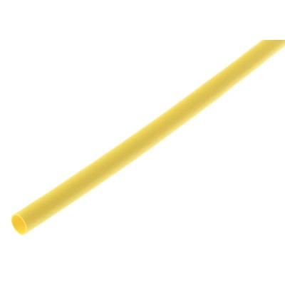 TE Connectivity Heat Shrink Tubing Yellow Polyolefin 3.2 mm Sleeve Diameter x 1.2 m Length 2:1 Shrink Ratio RNF-100-1/8-4-STK