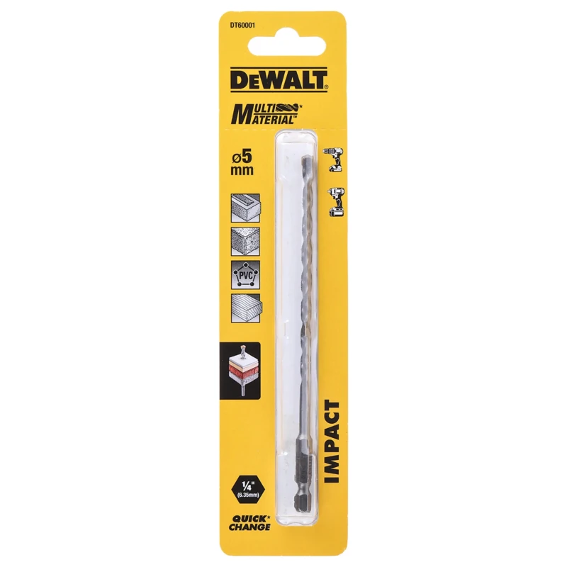 DeWALT High Speed Steel Masonry Drill Bit 5 mm 113 mm Overall Length DT60001-QZ