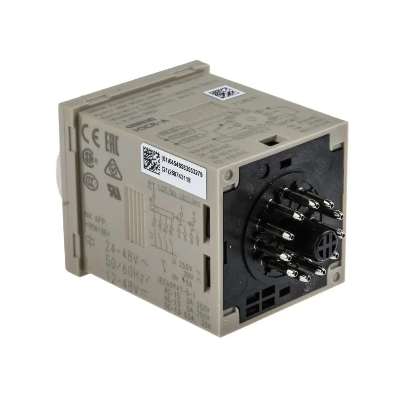 Omron Timer Relay, DIN Rail Panel Mount, 2-Contact DPDT, 125 V dc, 24-48 V ac Supply, Multifunction, Time Range 0.05 s H3CR