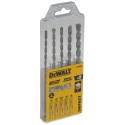 DeWALT 5-Piece Twist Drill Bit Set for Multi-Material, Carbide Tips, 4 mm to 8 mm DT60099-QZ