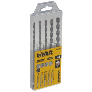 DeWALT 5-Piece Twist Drill Bit Set for Multi-Material, Carbide Tips, 4 mm to 8 mm DT60099-QZ