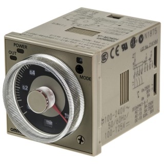 Omron Multifunction DIN Rail, Panel Mount Timer Relay, 2-Contact, 125 V dc, 100-240 V ac, Time Range 0.05 s to 300 h H3CR