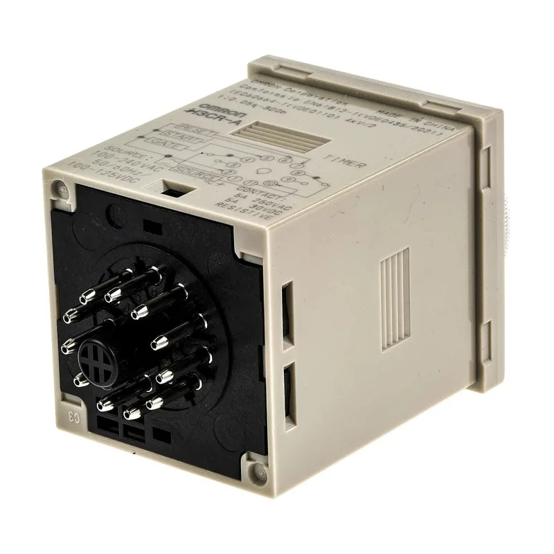 Omron Multifunction DIN Rail, Panel Mount Timer Relay, 2-Contact, 125 V dc, 100-240 V ac, Time Range 0.05 s to 300 h H3CR
