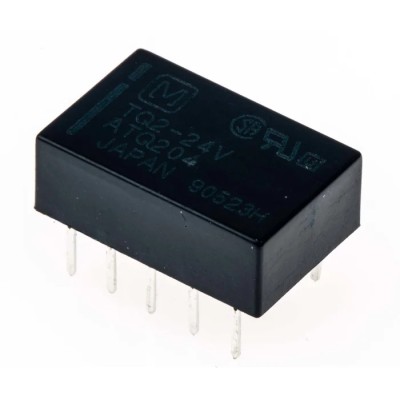 Panasonic PCB Signal Relay 24V DC Coil, DPDT Contact Configuration TQ2-24V