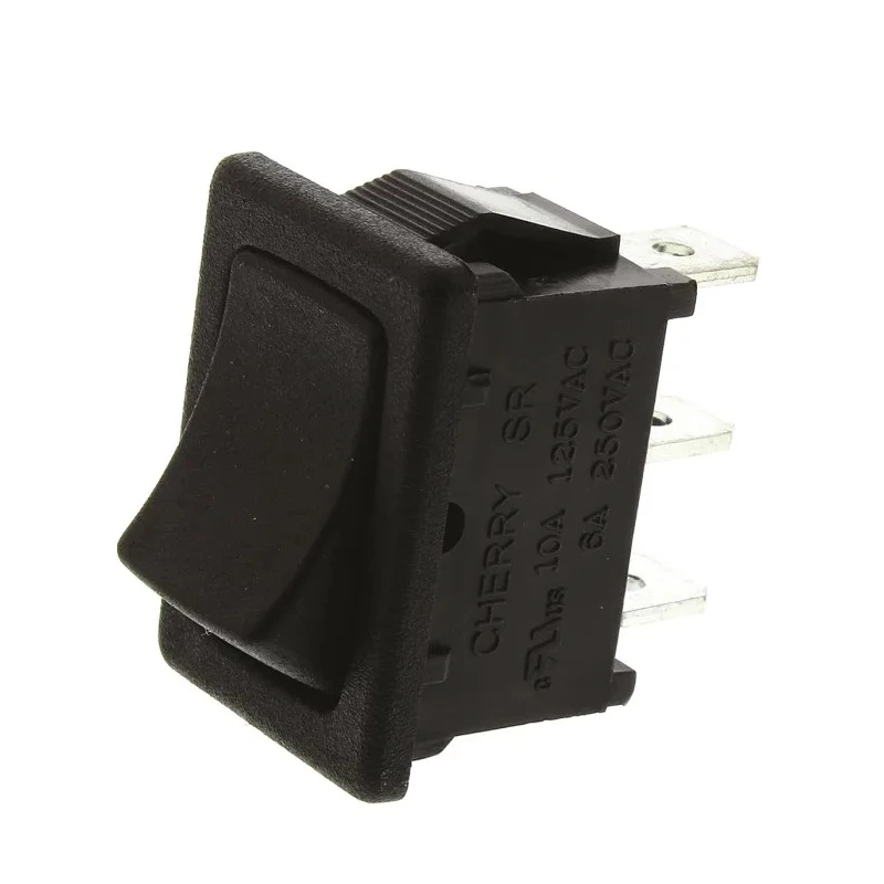 ZF SPDT On-On On-On Rocker Switch Panel Black Rectangular Actuator Polyester Housing Panel Mount SRB23A2BBBNN