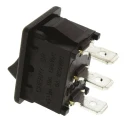 ZF SPDT On-On On-On Rocker Switch Panel Black Rectangular Actuator Polyester Housing Panel Mount SRB23A2BBBNN