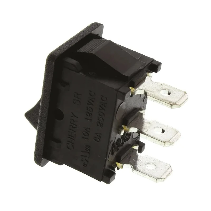 ZF SPDT On-On On-On Rocker Switch Panel Black Rectangular Actuator Polyester Housing Panel Mount SRB23A2BBBNN