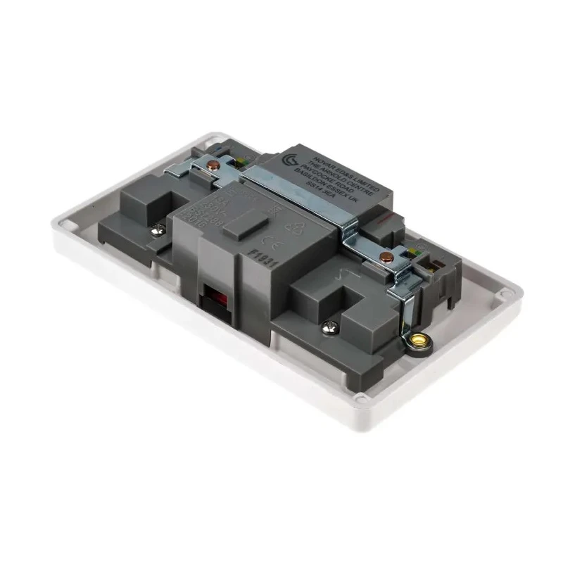 MK Electric Logic Plus 13A Active 2 Gang RCD Socket Flush Switched BS 1363 IP2XD IP41 IP4X 240V AC White 8mm K6231 WHI