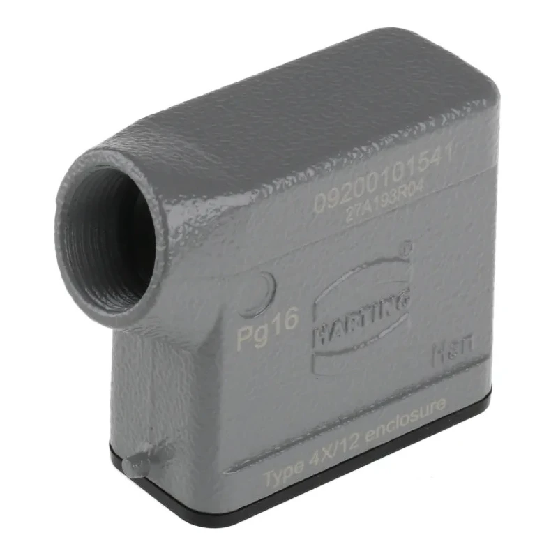HARTING Han A Range Heavy Duty Power Connector Hood 10A 1 Lever Die Cast Aluminium IP65 09200101541