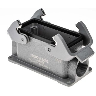 HARTING Han B Range Heavy Duty Power Connector Housing 2 Lever Surface Mount Die Cast Aluminium Body IP65 09300161230