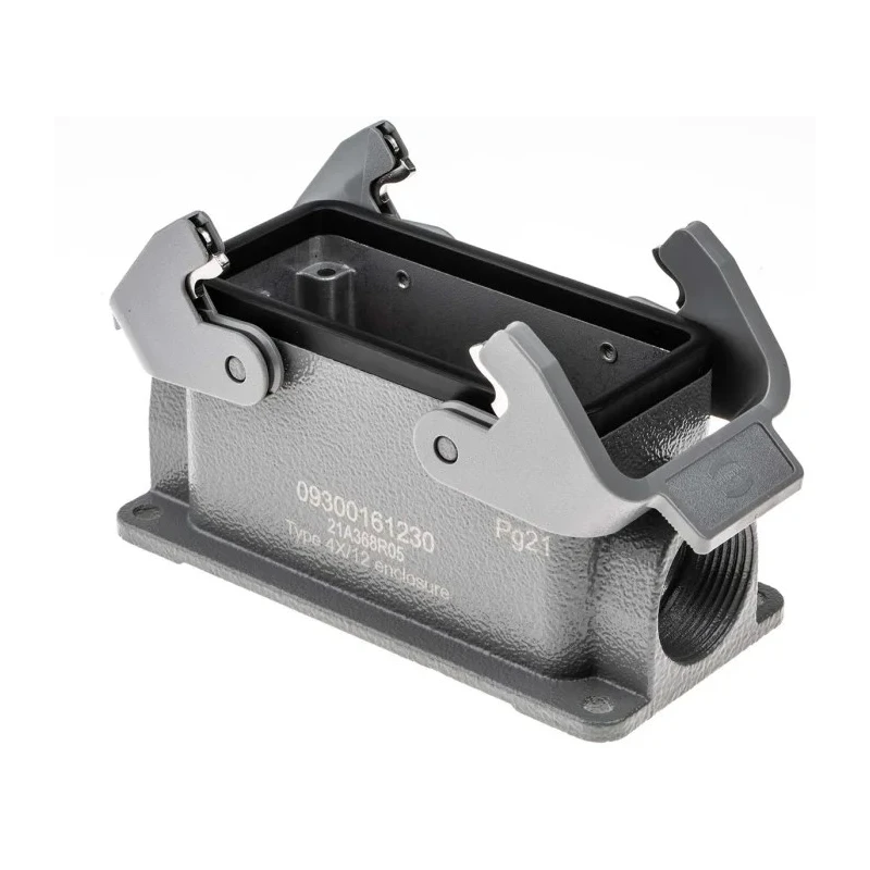 HARTING Han B Range Heavy Duty Power Connector Housing 2 Lever Surface Mount Die Cast Aluminium Body IP65 09300161230