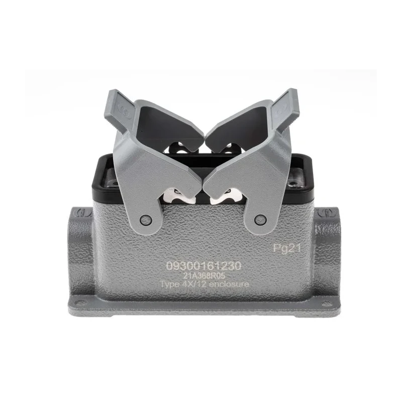 HARTING Han B Range Heavy Duty Power Connector Housing 2 Lever Surface Mount Die Cast Aluminium Body IP65 09300161230