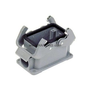 HARTING Han B Range Heavy Duty Power Connector Housing 2 Lever Surface Mount Die Cast Aluminium IP65 09300101231