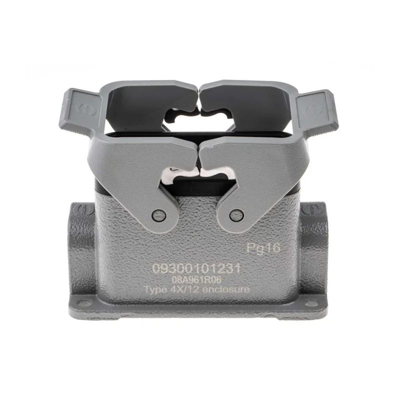 HARTING Han B Range Heavy Duty Power Connector Housing 2 Lever Surface Mount Die Cast Aluminium IP65 09300101231