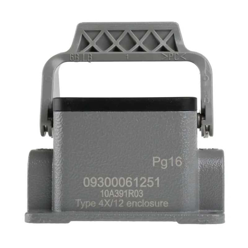 HARTING Han B Range Heavy Duty Power Connector Housing Surface Mount Die Cast Aluminium IP65 1 Lever 6B 09300061251