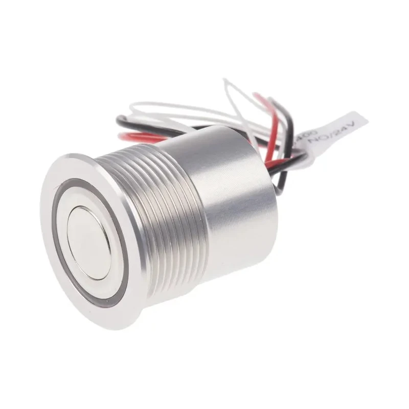 Schurter MCS 30 Series Illuminated Push Button Switch Latching Panel Mount 22.2 mm Cutout SPST Red LED IP40 IP65 1241.6400
